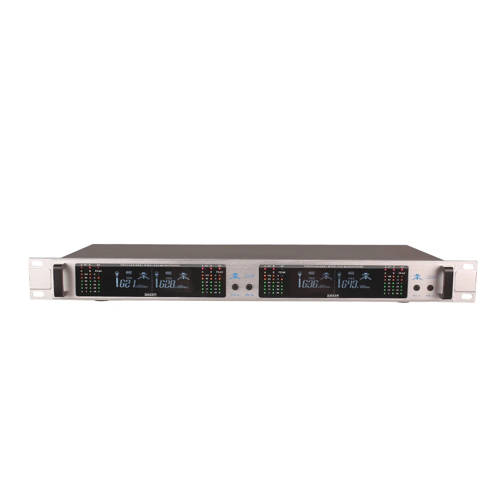 نظام ميكروفون لاسلكي مهني 407GT 4-قناة UHF الديناميكي المهنية 4 سماعات طوق خط مؤتمر