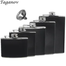 4 oz 5 oz 6 oz 7 oz 8 OZ Classic Stainless Steel Hip Flask Whiskey whisky Drinkware Wraped with Black PU Leather Funnel Included 4 oz 5 oz 6 oz 7 oz 8 OZ Classic Stainless Steel Hip Flask Whiskey whisky Drinkware Wraped with Black PU Leather Funnel Included