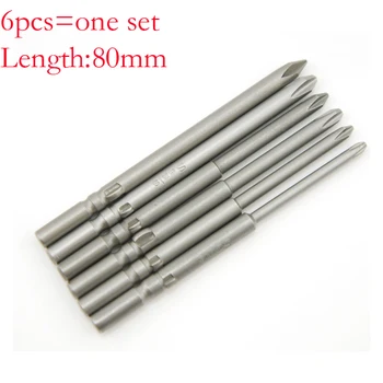 

6PCS 801 Round Shank Magnetic Phillips Cross Screwdriver Bits Electric Screwdriver bits 85mm Length