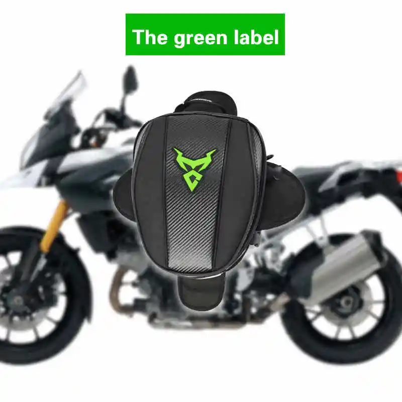 green logo Многофункциональный мотоциклов Водонепроницаемый рюкзак черный седло мешок ГАСТРОЛИ КАМЕРА масло для мотоциклов танковый шлем сумка под седло - Название цвета: green logo