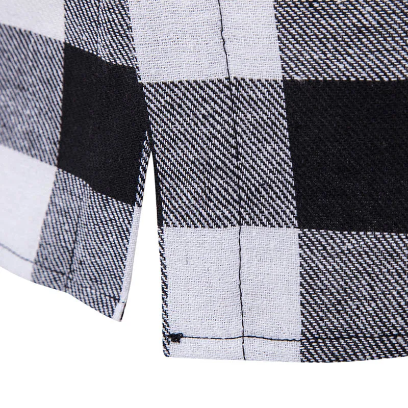 Мода г. осень зима большой сетки camisa социальной masculina для мужчин досуг с капюшоном Повседневная рубашка мужские рубашки в клетку