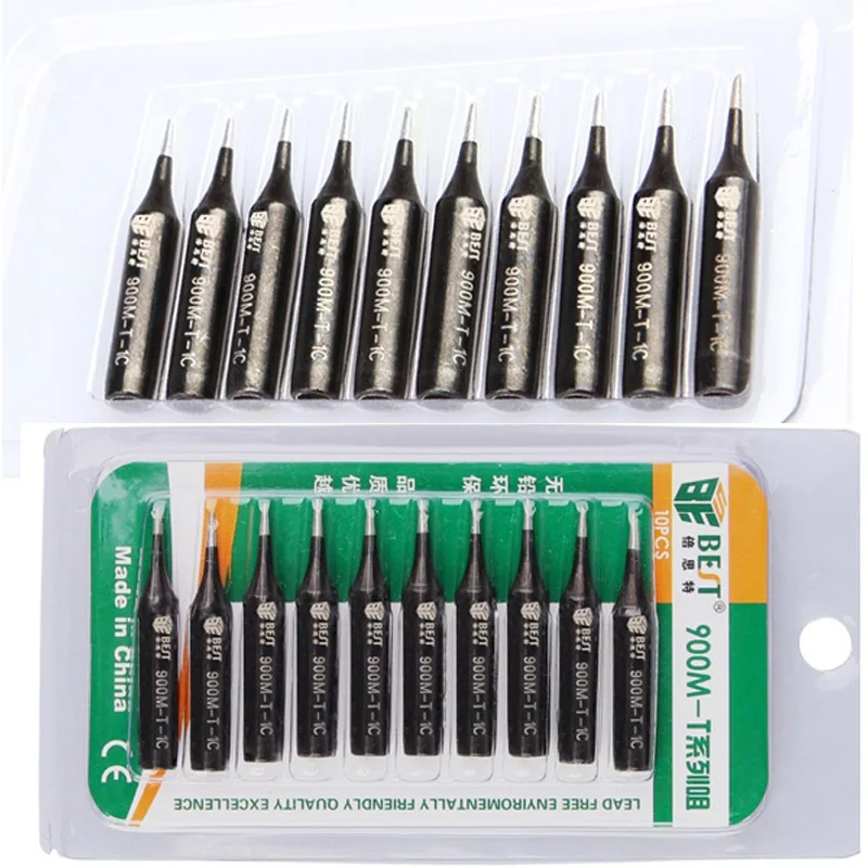 

BST-900M-T-1C 10pcs Leader-Free Soldering Solder Iron Tips Set Replacement For Solder Station Tools Tip Soldering Iron Tips
