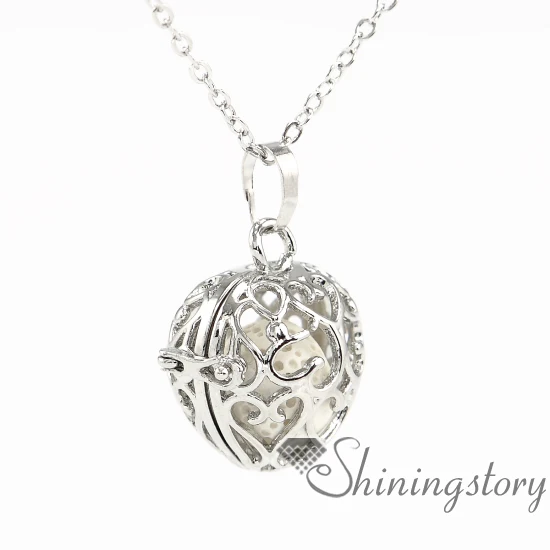

love heart shape wholesale diffuser necklace aromatherapy jewelry perfume pendant bottle jewelry metal volcanic stone openwork