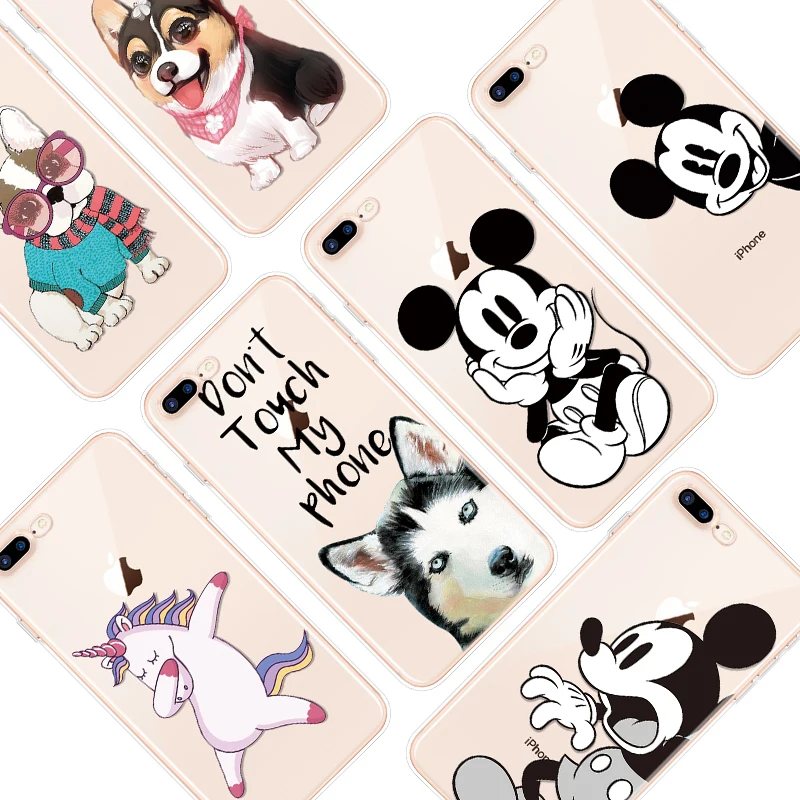 

Cartoon Cute Clear TPU Phone Case For iPhone 7 8 6 6S Plus For iPhone XS Max XR Cover For iPhone X 4 4S 5 5S SE 5C Case Coque