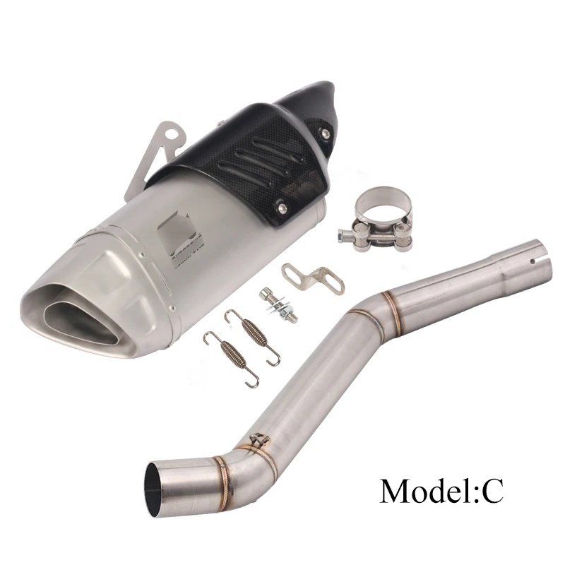 Для NK400 650NK мотоциклетные выхлопные трубы глушителя среднего звенья трубы подключения 51 мм глушитель выхлопной трубы скольжения на мото модифицированные - Цвет: C