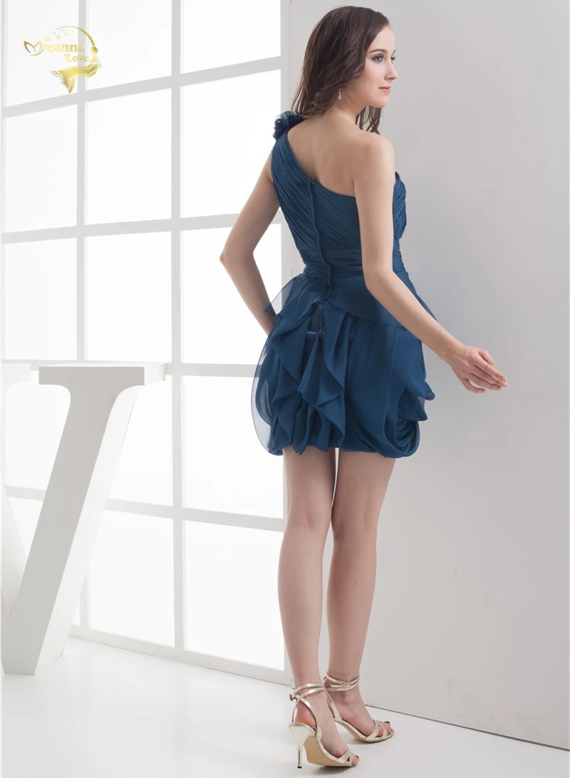 2019 Новое поступление низкая цена Vestidos De Formatura Мини шифон раза одно плечо цветок короткие коктейльные платья 2019 HCK1235