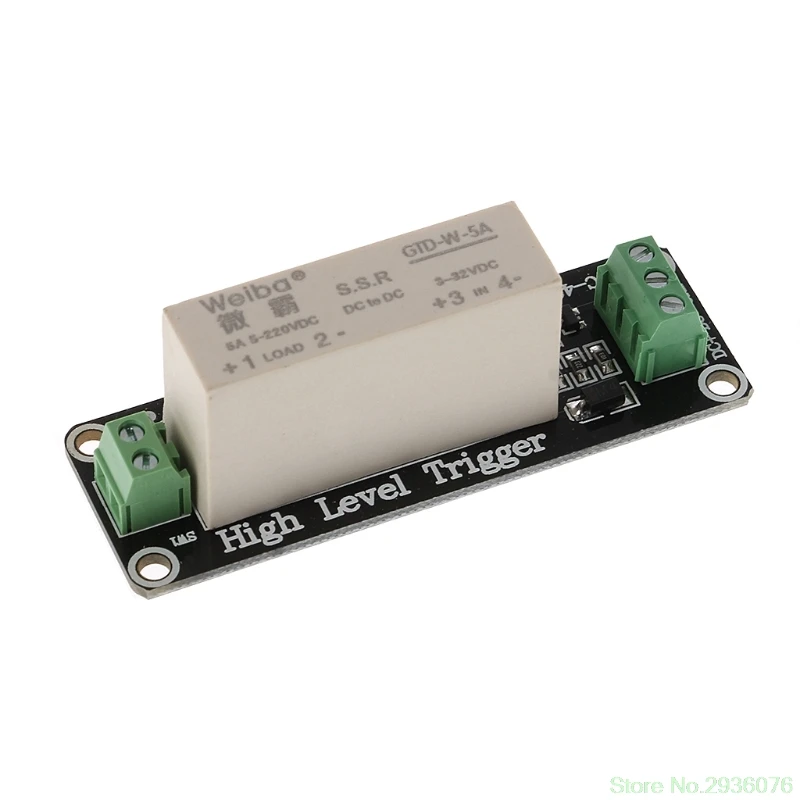 

New 1 Channel SSR Solid State Relay High-low Trigger 5A 3-32V For Arduino Uno R3 Drop Ship De18