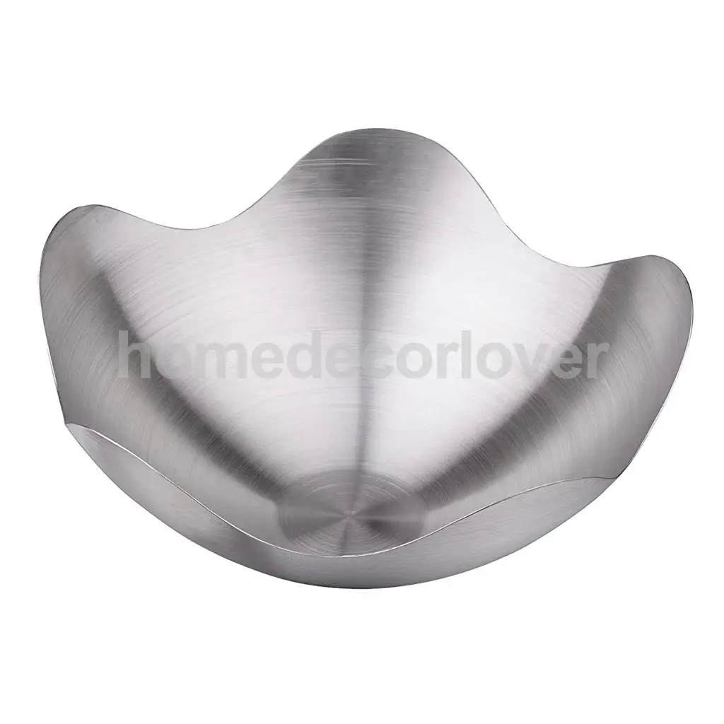 Fruit Bowl Stainless Steel Lotus Wave Shape Serving Bowl Home  Kitchen Pub Hotel Office Centerpiece  Decor