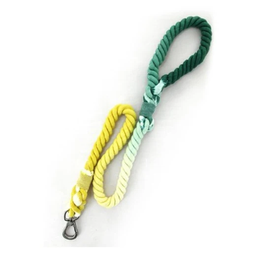 Green yellow Хлопковый поводок для собак, длинный поводок, поводок для собак 1 м для средних и больших собак, нескользящий - Цвет: Green yellow