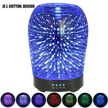 

100-240V 3D Aroma Diffuser Air Humidifier for Home Ultrasonic Humidifiers Aromatherapy Essential Oil Diffuser with Night Light