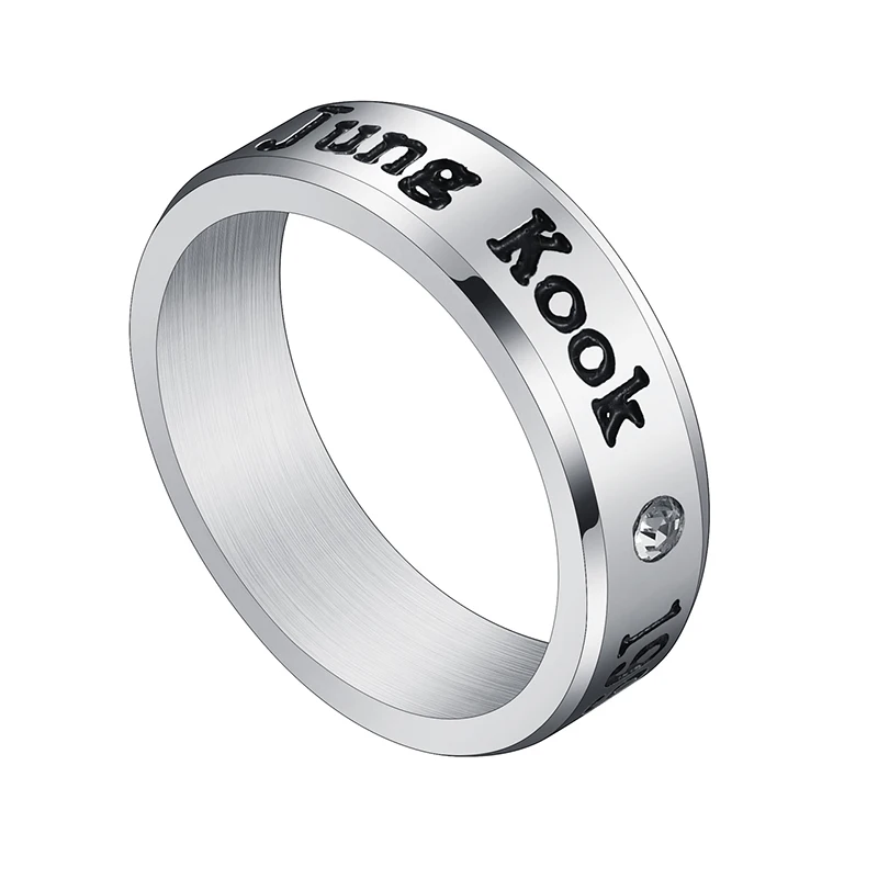 steel JK Auxauxme Titanium Steel Rap Monster Zircon Rings Gold Wedding Promise Ring For Women Men Engagement Jewelry Gift - Цвет основного камня: steel JK