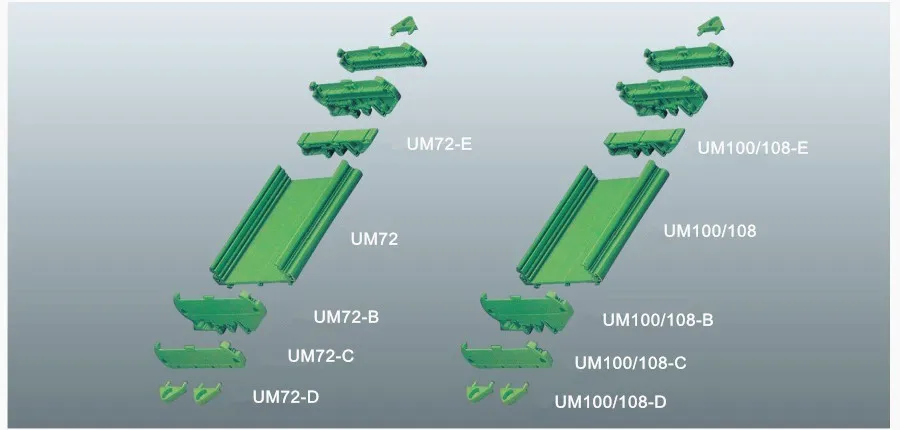 UM100 PCB Длина: 401-500 мм панель профиля монтажное основание корпус для печатной платы PCB c креплением на рейке DIN адаптер