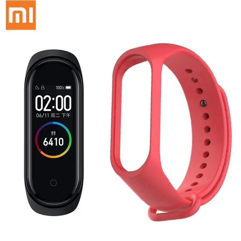 mi Band 4 NFC 5ATM водонепроницаемый смарт-Xiaomi mi 4 с сменным ремешком пульсометр трекер сна Смарт mi Band 4 - Цвет: B