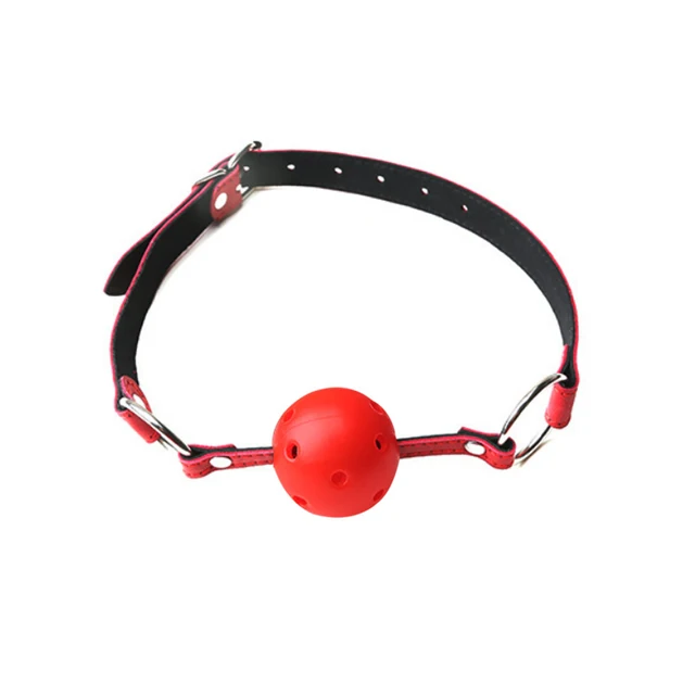 Relaxing toy for Couples Game Leather Straps with Mouth Ball and 2 Clamps