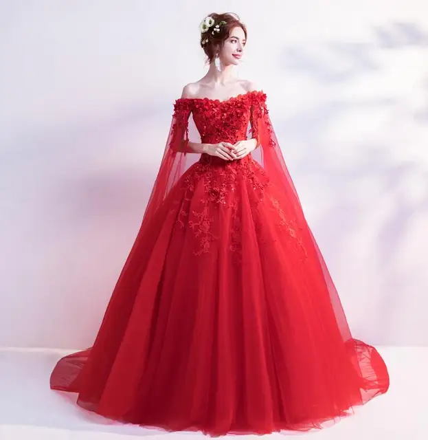 light red gown