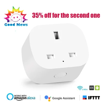 

Hyleton Smart Plug UK socket 16A AC outlet Mini Intelligent Socket remote control Timing Function For Smart Phone ios/Android