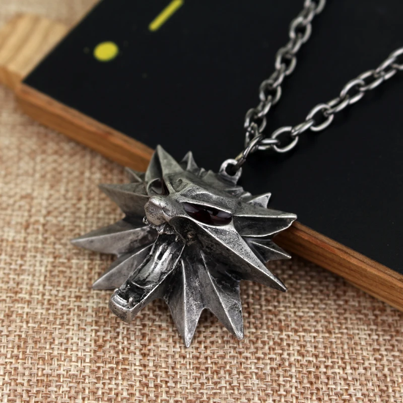 Hot Fashion Game Wizard Witcher 3 Medallion 3D Pendant Necklace Wolf Head Halloween Necklace Jewelry Hot Fashion Game Wizard Witcher 3 Medallion 3D Pendant Necklace Wolf Head Halloween Necklace Jewelry