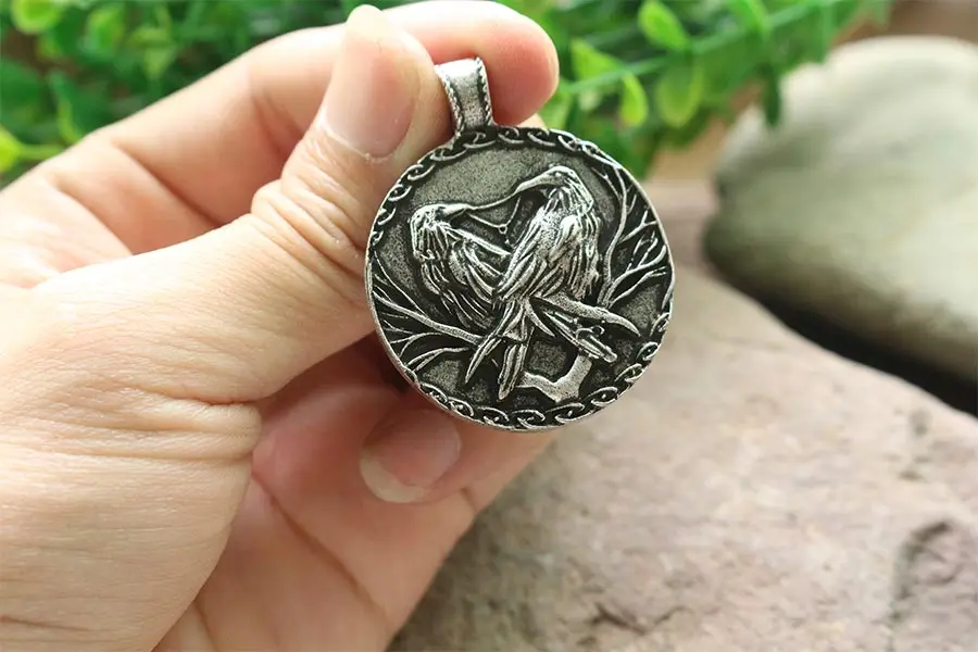 Lanseis 1 шт. ginn and Muninn кулон в виде ворона Одина с мыслью и памятью мужское ожерелье