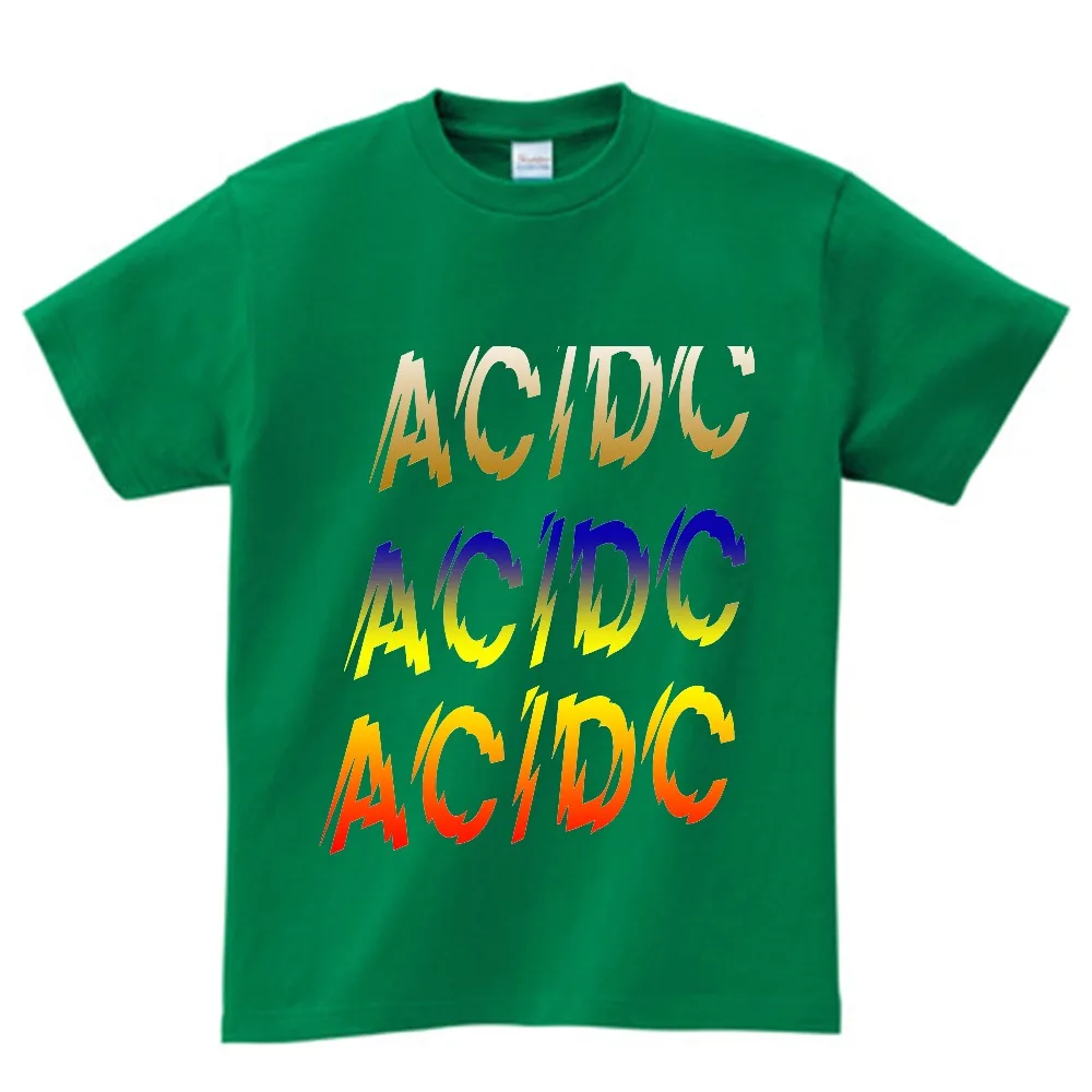 Детская футболка на возраст от 2 до 15 лет, футболки с принтом ACDC из мультфильма, 2019, удобная хлопковая футболка для мальчиков и девочек
