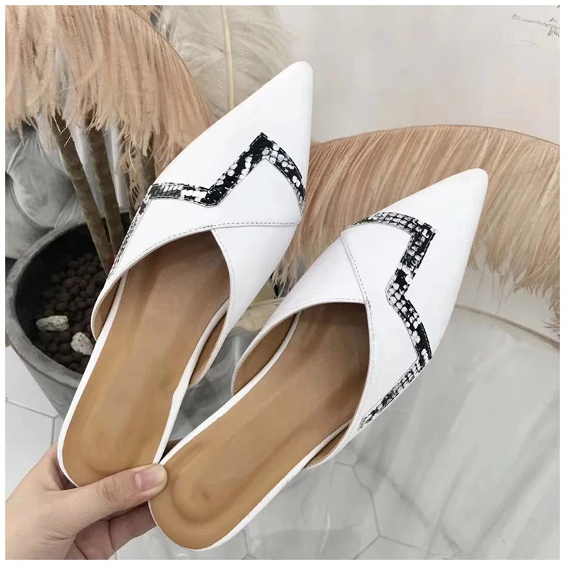 

Bailehou Women Slippers Pointed Toe Flat Heel Mule Shoes Luxury Brand Slipper Summer Flip Flops Outdoor Slides 2019 Spring Shoes