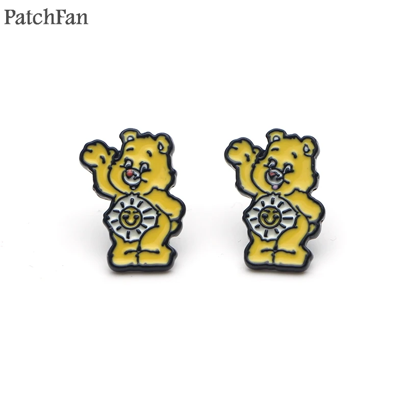 12 пар/лот Patchfan Care Bears мультфильм Забавный Аниме Дизайн для сережек вечерние сувениры для девушки на день рождения подарки A1600