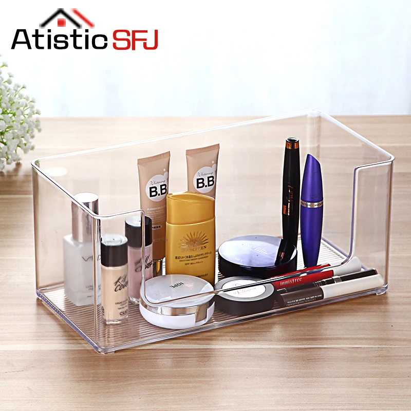 Scatola di Immagazzinaggio bagno Grande Chiaro Organizador Escritorio Mensola del Bagno Make Up Organizer Maschera Organizadores Scatola di Plastica