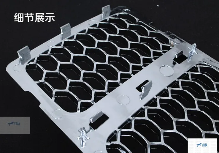 Yimaautotrims Передняя 3D сетка гоночные решетки вставка предотвращает ошибки грязи гриль серебристый/черный подходит для Jeep Grand Cherokee