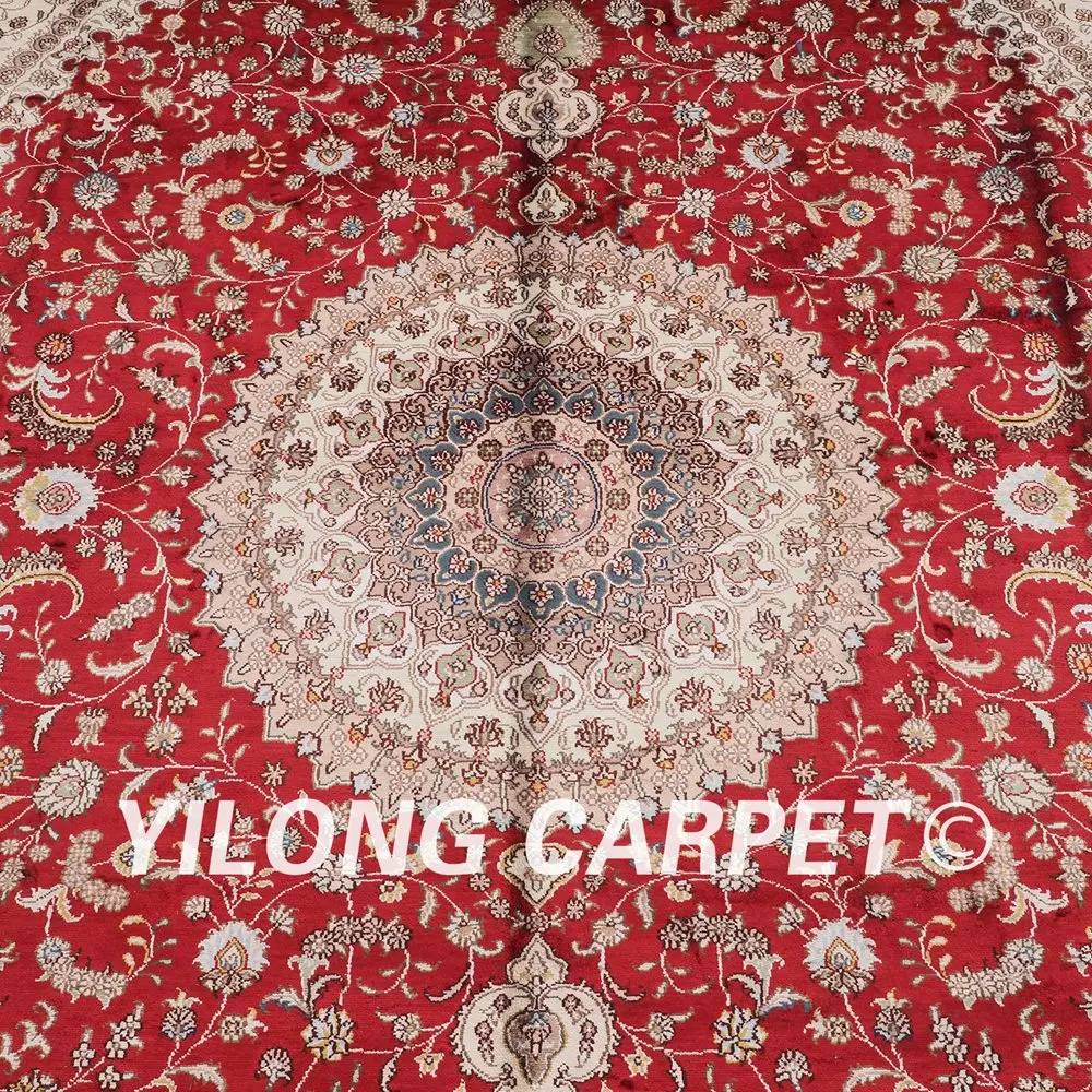 Yilong 8'x10' роскошный красный meddalion украшение дома Традиционный персидский Восточный ковер ручной работы конструкции (ZW026M8x10)