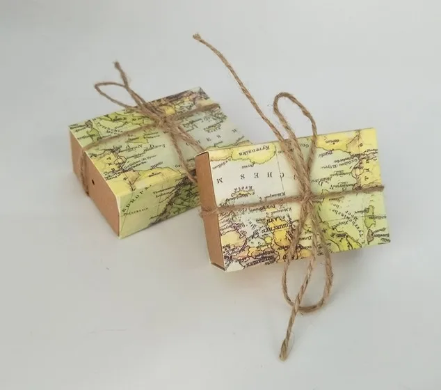 7.5*5*3cm Map Favor Boxes Around the World Favor Boxes Travel Theme