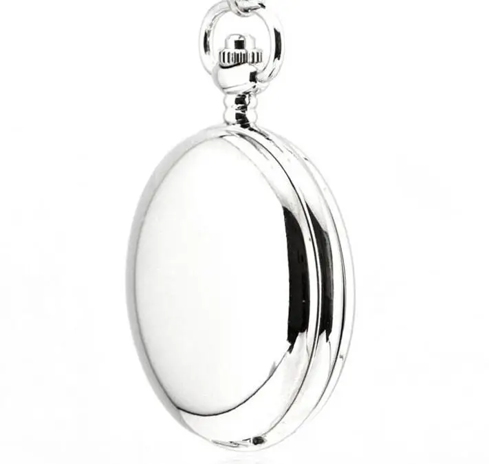

1pcs Silver Polished Double Opened Flip Mechanical Pocket Watch Skeleton Roman Dial Men's Watches Christmas Gift Watch SP98
