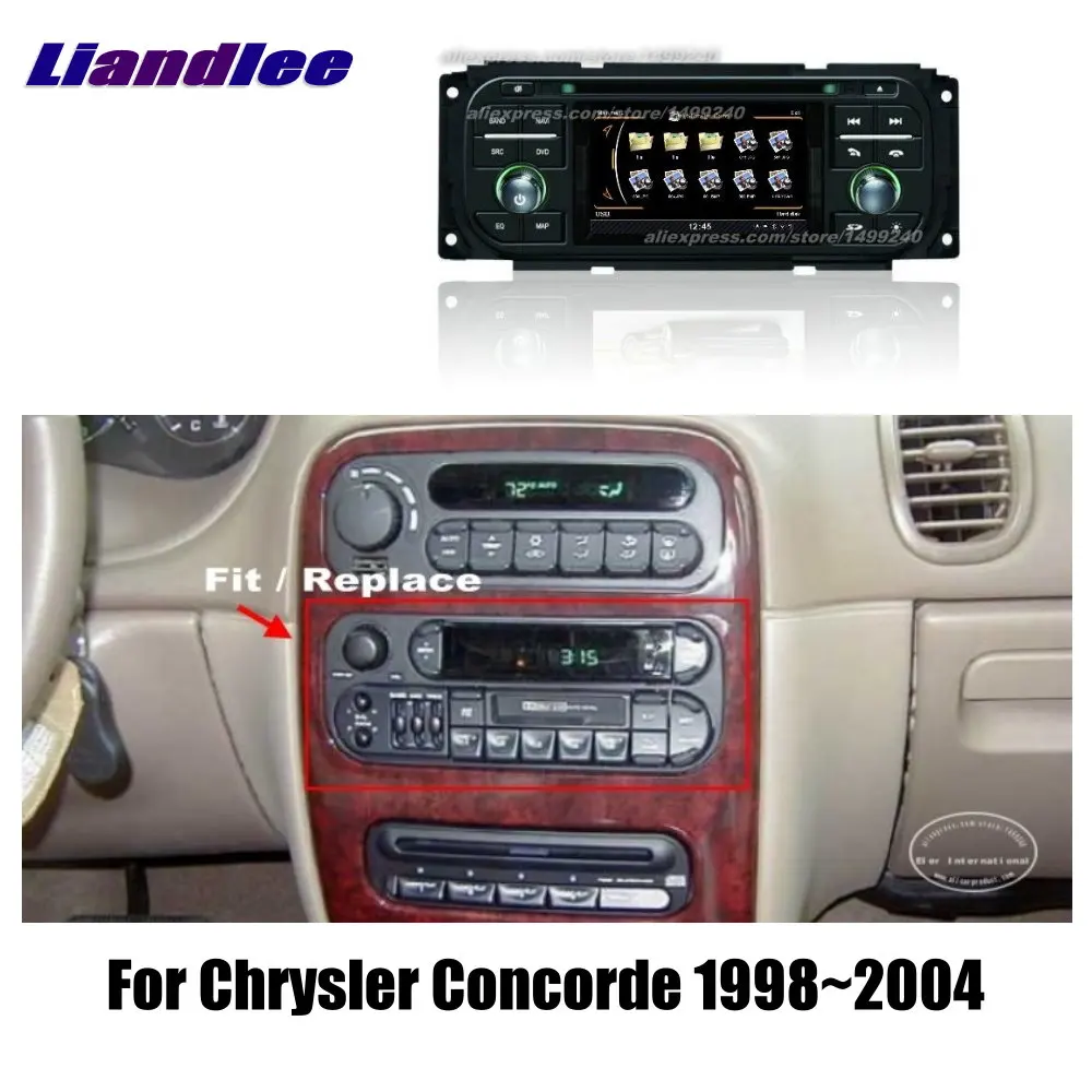 

Liandlee 2 din Car Android For Chrysler Concorde 1998~2004 Radio GPS Maps Map Navigation player HD Screen BT WIFI Media System