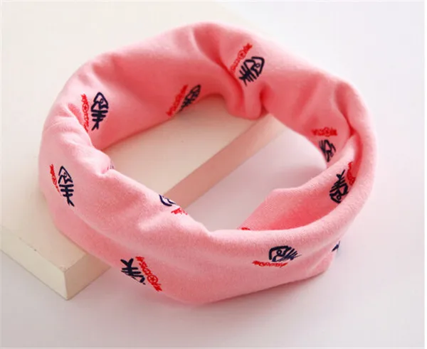 pink big fish Зимний теплый тонкий шарф для малышей с рисунком медведя, звезды, сетки, кролика, уплотнительное кольцо, Детские воротники, одежда для мальчиков и девочек, аксессуары, шарфы - Цвет: pink big fish