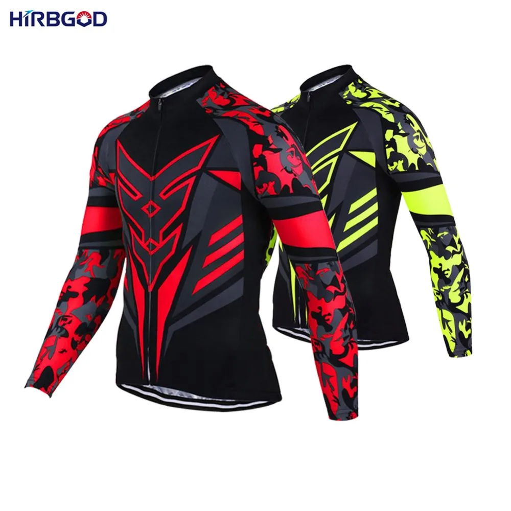 HIRBGOD Ycling Jersey для мужчин,, длинный рукав, дышащий, Джерси для велосипеда, легкая, летняя, велосипедная куртка, одежда для улицы, SNM515