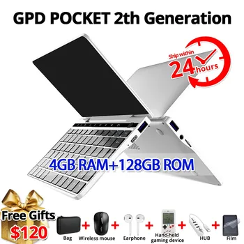

GPD Pocket2 Pocket 2 7 Inch Aluminum Shell Touch Screen Mini Laptop UMPC Windows 10 System CPU Core m3-8100Y 8GB/128GB( Silver)