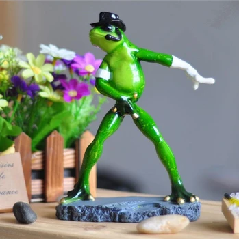 

Creative Frog Figurines Michael Jason Dance Post Series Pastoral Frog Gift For Friends Craft Decoration E706