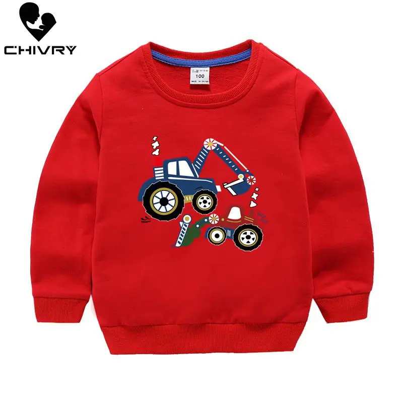 Children Hoodies Sweatshirts Boys Girl Kids Cartoon Print Cotton Pullover Tops Baby Boys Casual Aut