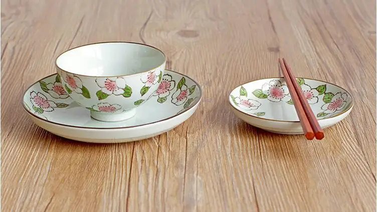 tableware high temperature underglaze color Pottery rice bowl A dish of soup bowl Steamed Rice Japanese table
