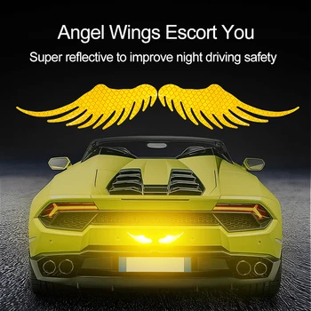 

Auto Scratch Occlusion Reflective Sticker Personality Artistic Anime Angel Wings Motorcycles Styling Bumper Strip Car Accessory