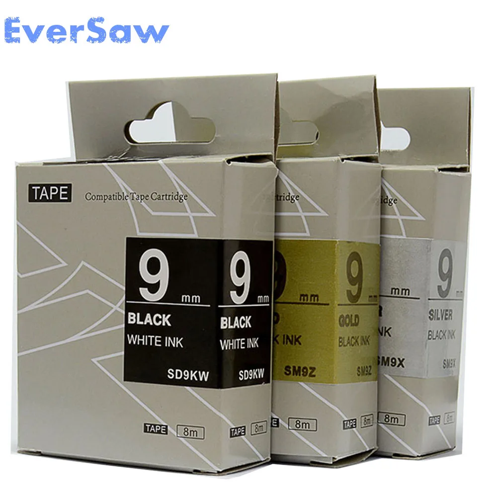 3PK смешанные цвета KingJim SD9KW SM9Z SM9X 9 мм лента для маркировки совместимая labelworks LW-300