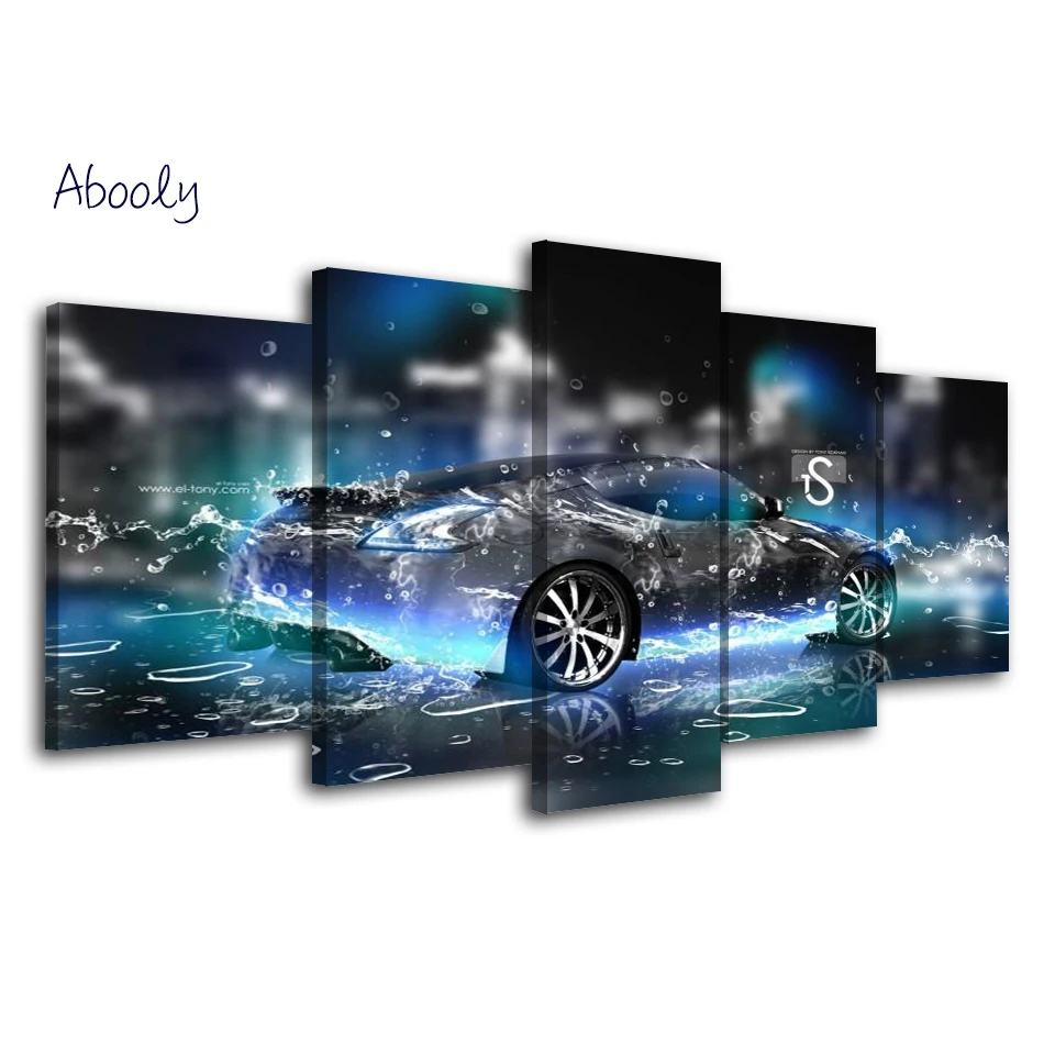 5Piece Wall Decor Quadros Decorativo Car Poster Canvas Art Prints For Living Home Marvel Kitchen Pictures | Дом и сад