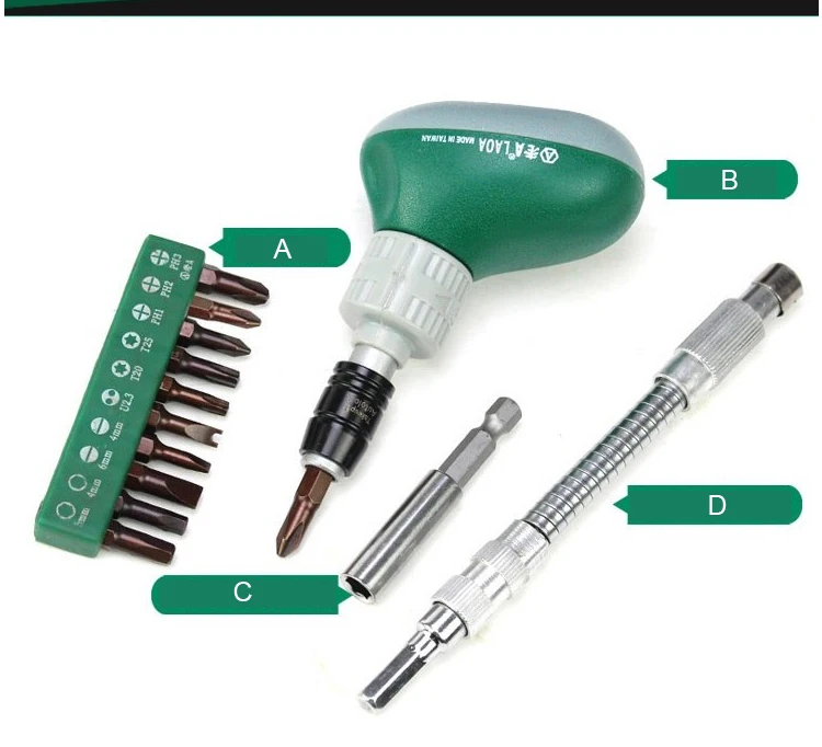 1 Набор LAOA 13 в 1, набор отверток с трещоткой, 10 шт., 1 шт., удлинитель, ручные инструменты для дома