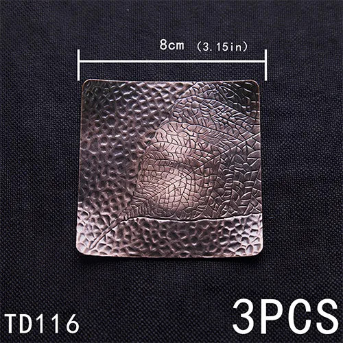 TD116Brass square 3 шт./компл. высококачественные металлические подставки комплект старинные Чашки коврик Пить coaster блюдце подставки для кунг-фу чай аксессуары творческие - Цвет: TD116Brass square