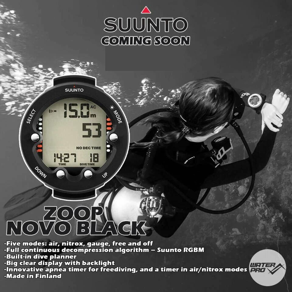 Nitrox bis 50% Sauerstoff Suunto Zoop Novo Tauchcomputer schwarz 