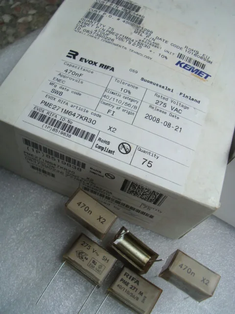 И RIFA PME271M647KR30 275v0. 47 мкФ 10% 25,4 мм пленочный конденсатор