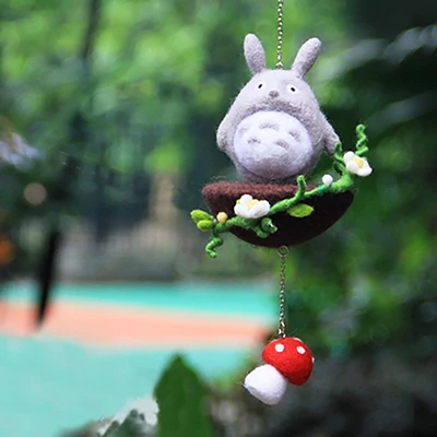 E-1Piece GuanDin, 1 шт./упак. незавершенного Grey Cat Шерсть Войлок DIY тыкать музыка мультфильм ручной Творческий производства Материал автомобиль кулон - Цвет: E-1Piece