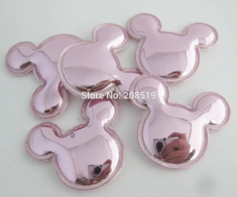 Pink as show PANVNN Высокое качество блестящие Искусственная кожа аппликации multicolors 120 шт. Микки аппликации для заколки орнамент - Цвет: Pink as show