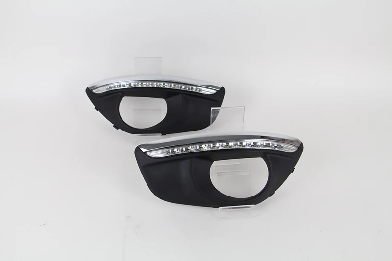 Для hyundai Santa Fe SantaFe 2010 2011 2012 дневные ходовые огни светильник DRL светодиодный Противотуманные фары крышка с желтым указатели поворота функции