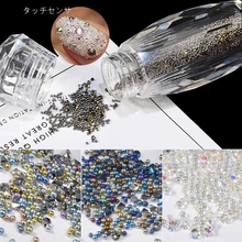 ELECOOL Mini Caviar Beads Tiny Mermaid Rhinestones Glass Micro Bead for DIY Colorful 3D Glitter Pixie Nail Tips Decor