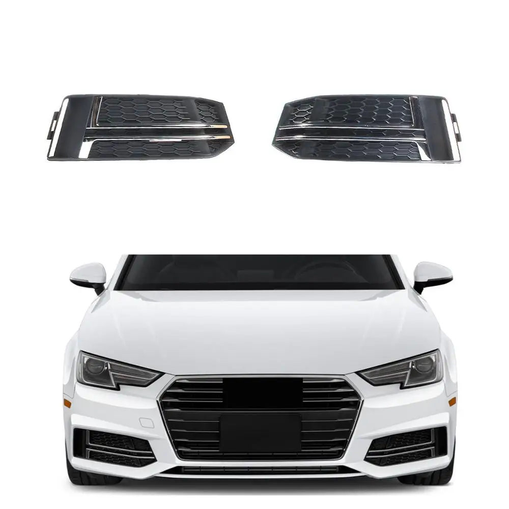 Хромированная Левая Правая противотуманная решетка для AUDI S4 A4 S-Line B9- без отверстия 8W0 807 681 L 8W0 807 682 L/K/H/G/F - Цвет: Армейский зеленый