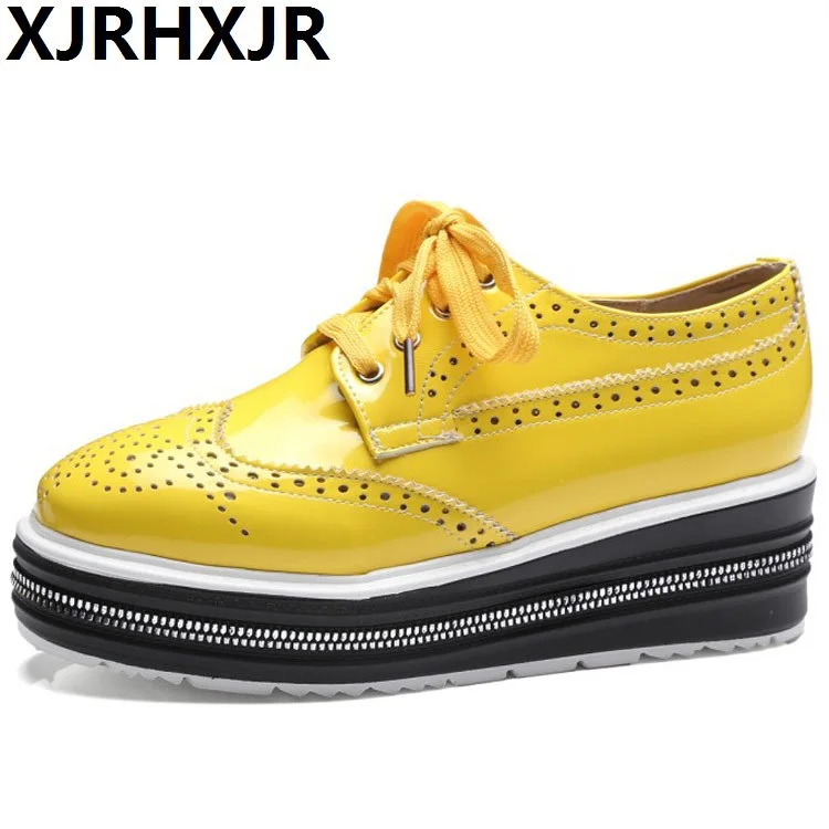 

women leather oxford shoes woman flats handmade vintage lace up loafers platform casual sneakers flat platform shoes for woman